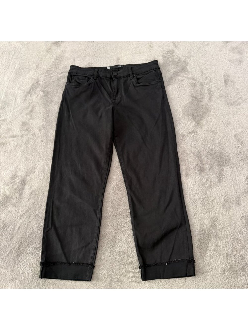 Kut From The Kloth Amy Straight Leg Cropped Black Pants 8